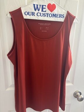 Susan Graver Sleeveless Tank Top - Brick
